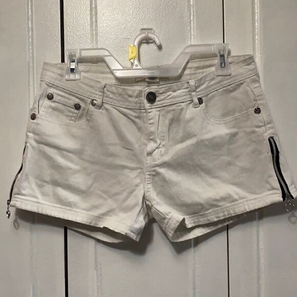 RAW BLUE Moto White Denim Shorts  size 11/12 - Picture 1 of 15